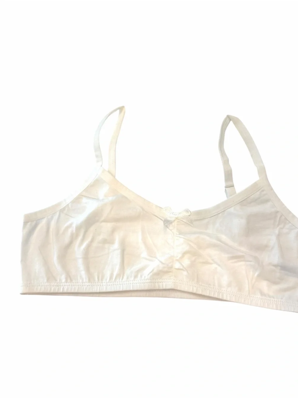 Big Girls Size Large Unlined Bralette White‎ Sample Design Lightweight Stretch